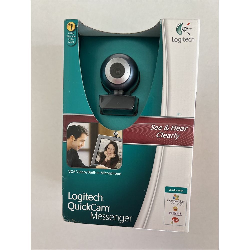 NOS 2007 Logitech QuickCam Messenger Computer Laptop‎ Webcam SHELF WEAR BOX